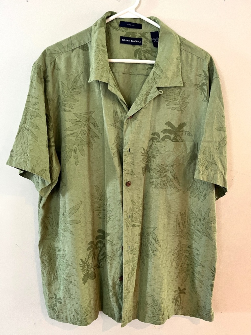 Grant Thomas 100% Silk Hawaiian Shirt, Men’s XL